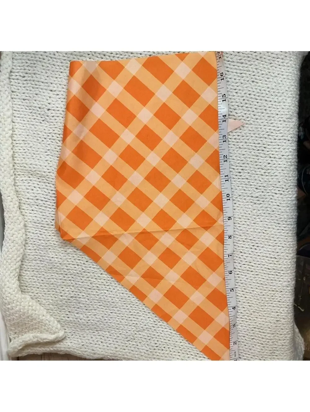 5 Pet bandanas 24” X 17” X 17” Dog Cat Scarf Collar Neckerchief orange plaid